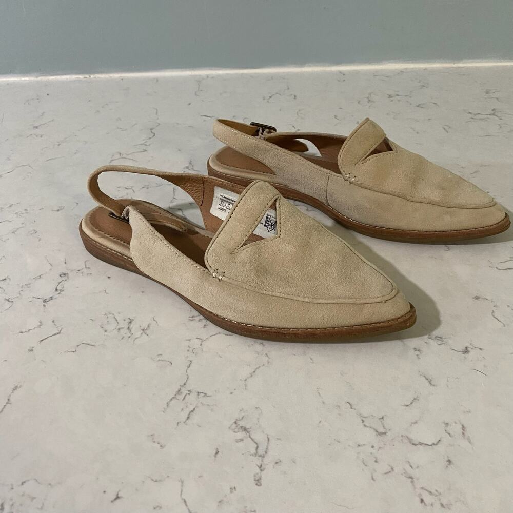 SPERRY Saybrook Suede Sling-Back Womens 5.5 Pointed Toe Flat Sandal